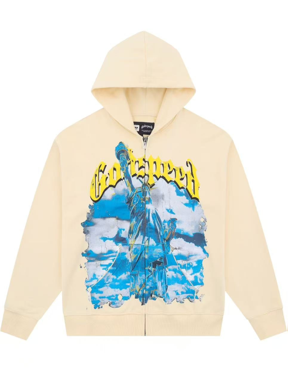 ZIP HOODIE GODSPEED STATUE OF LIBERTY BEIGE