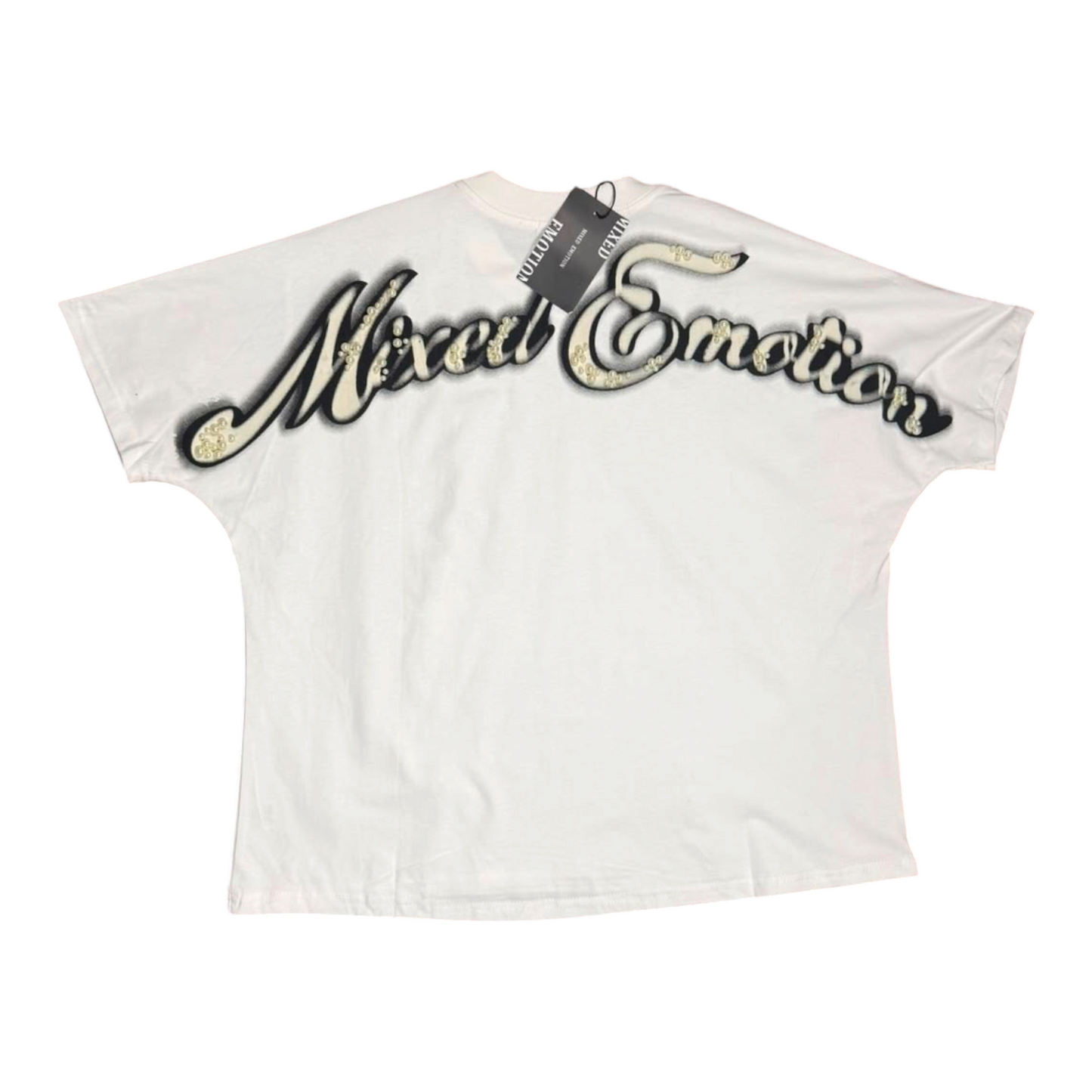 CAMISETA MIXED EMOTION PERLAS BLANCA BOXY FIT