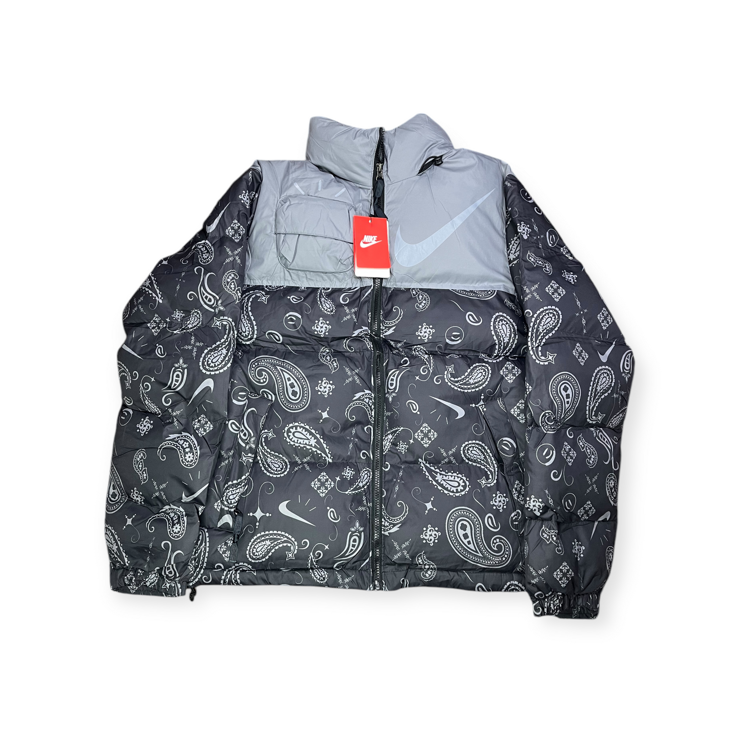 CHAQUETA NIKE PUFFER GRIS NEGRA