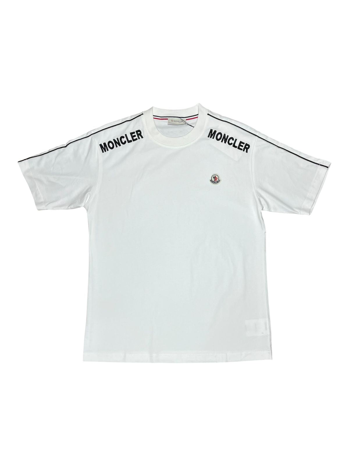 CAMISETA MONCLER LETRAS BORDADAS BLANCA