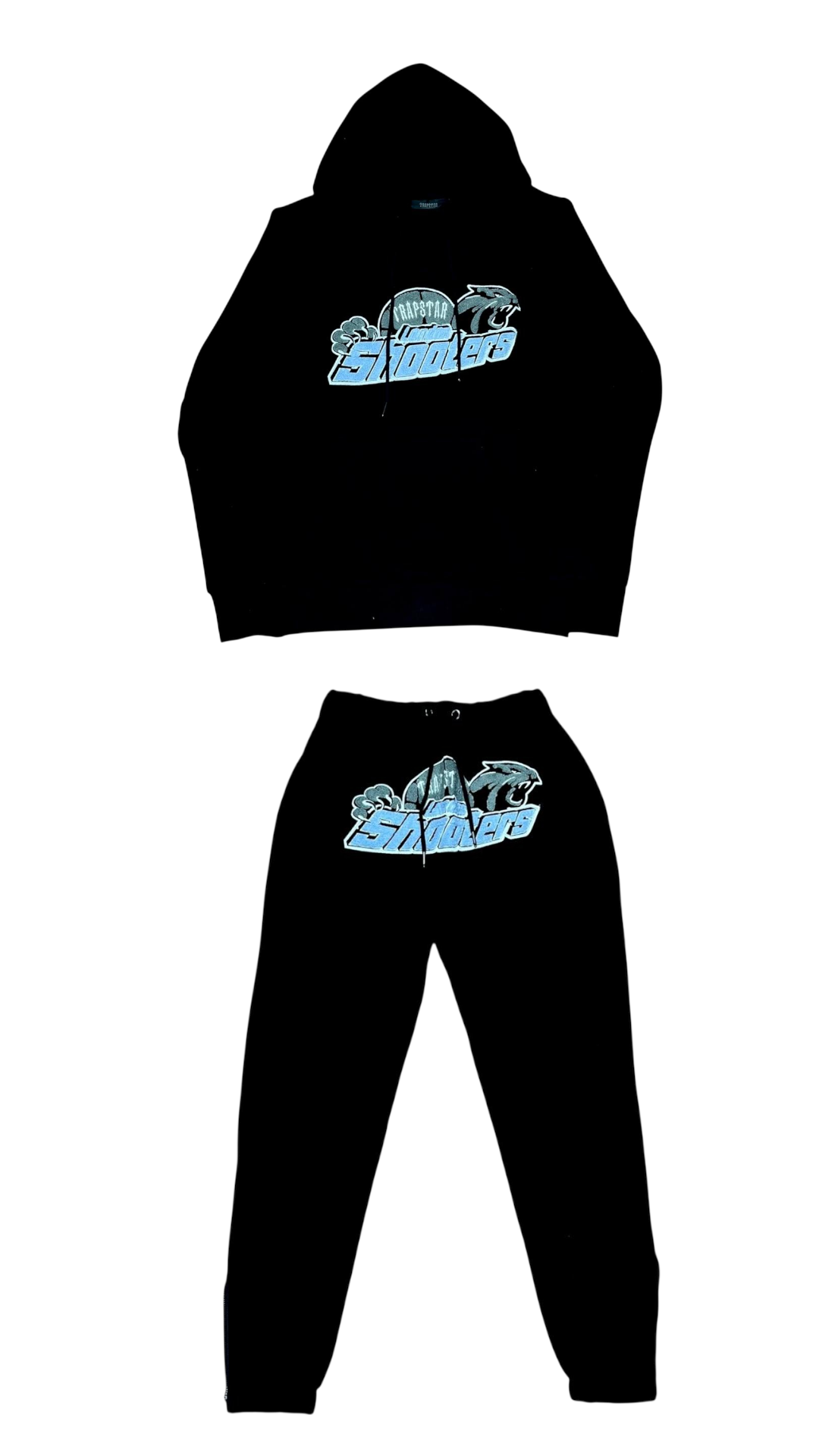 CONJUNTO TRAPSTAR SHOOTERS NEGRO LOGO AZUL