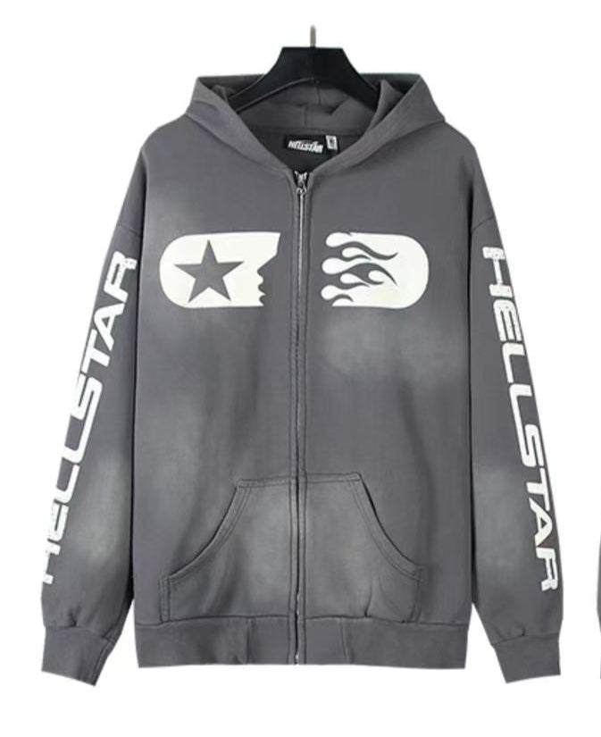 ZIP HOODIE HELLSTAR GRIS