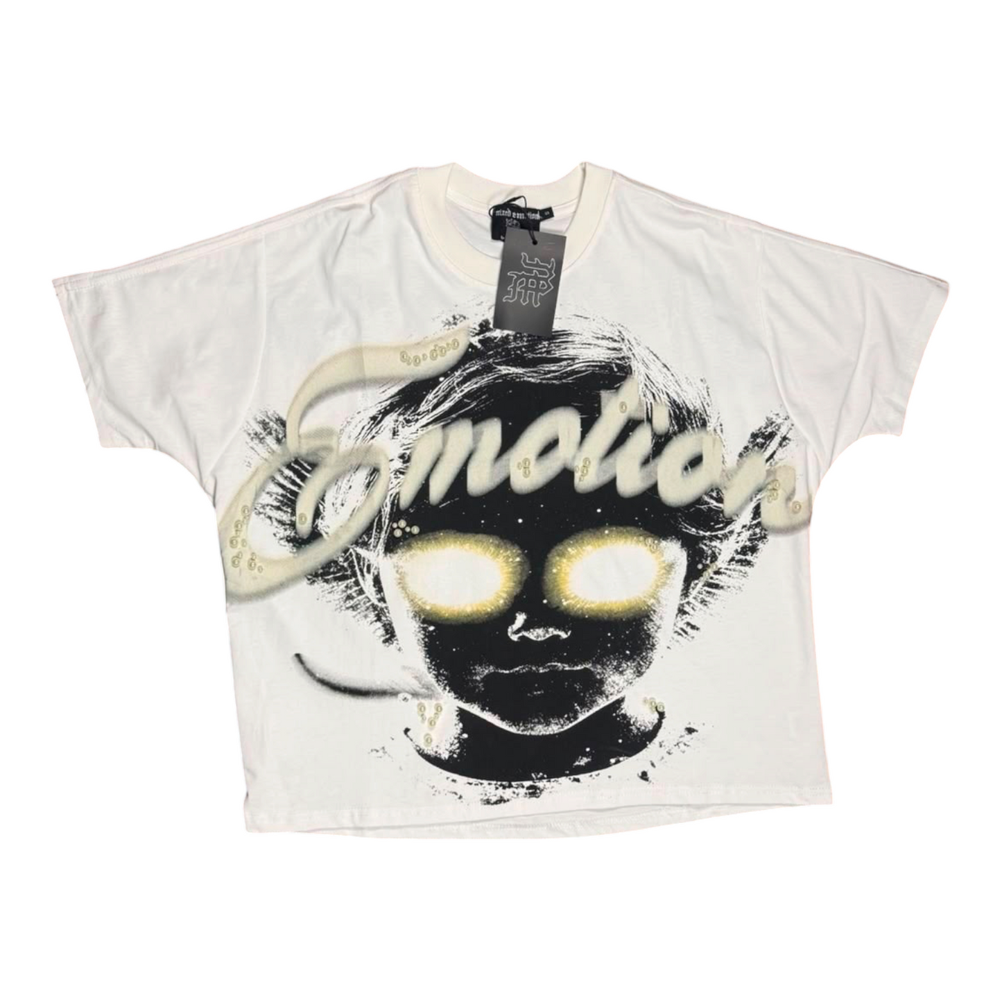 CAMISETA MIXED EMOTION PERLAS BLANCA BOXY FIT
