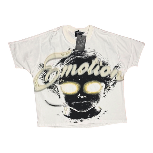 CAMISETA MIXED EMOTION PERLAS BLANCA BOXY FIT