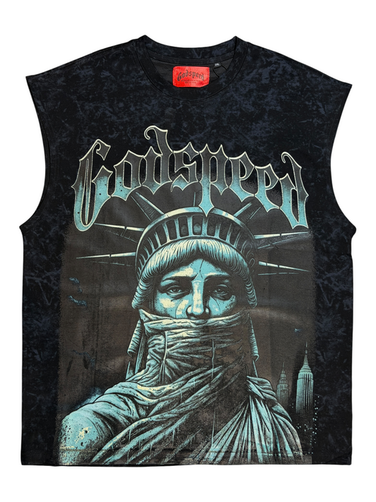 TANK TOP GODSPEED STATUE OF LIBERTY NEGRO