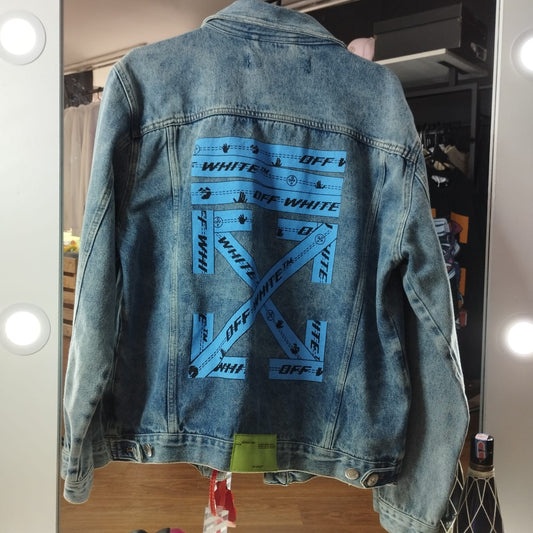 CHAQUETA OFF WHITE JEAN AZUL