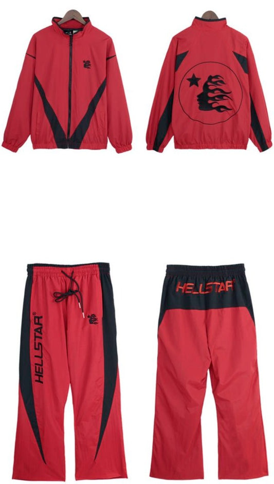 CONJUNTO HELLSTAR ROJO SUDADERA