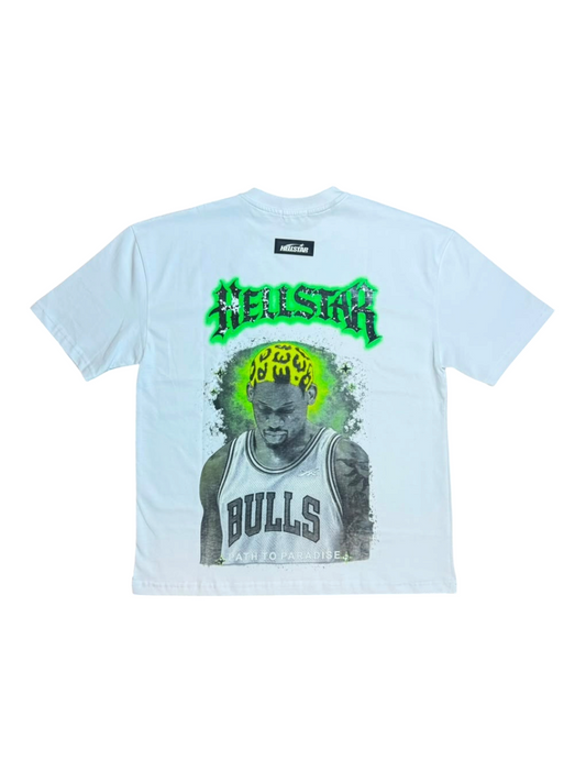 CAMISETA HELLSTAR DENIS RODMAN BLANCA NEON