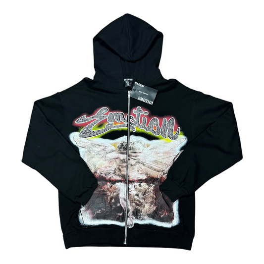 ZIP HOODIE MIXED EMOTION ANGEL NEGRO PIEDRAS