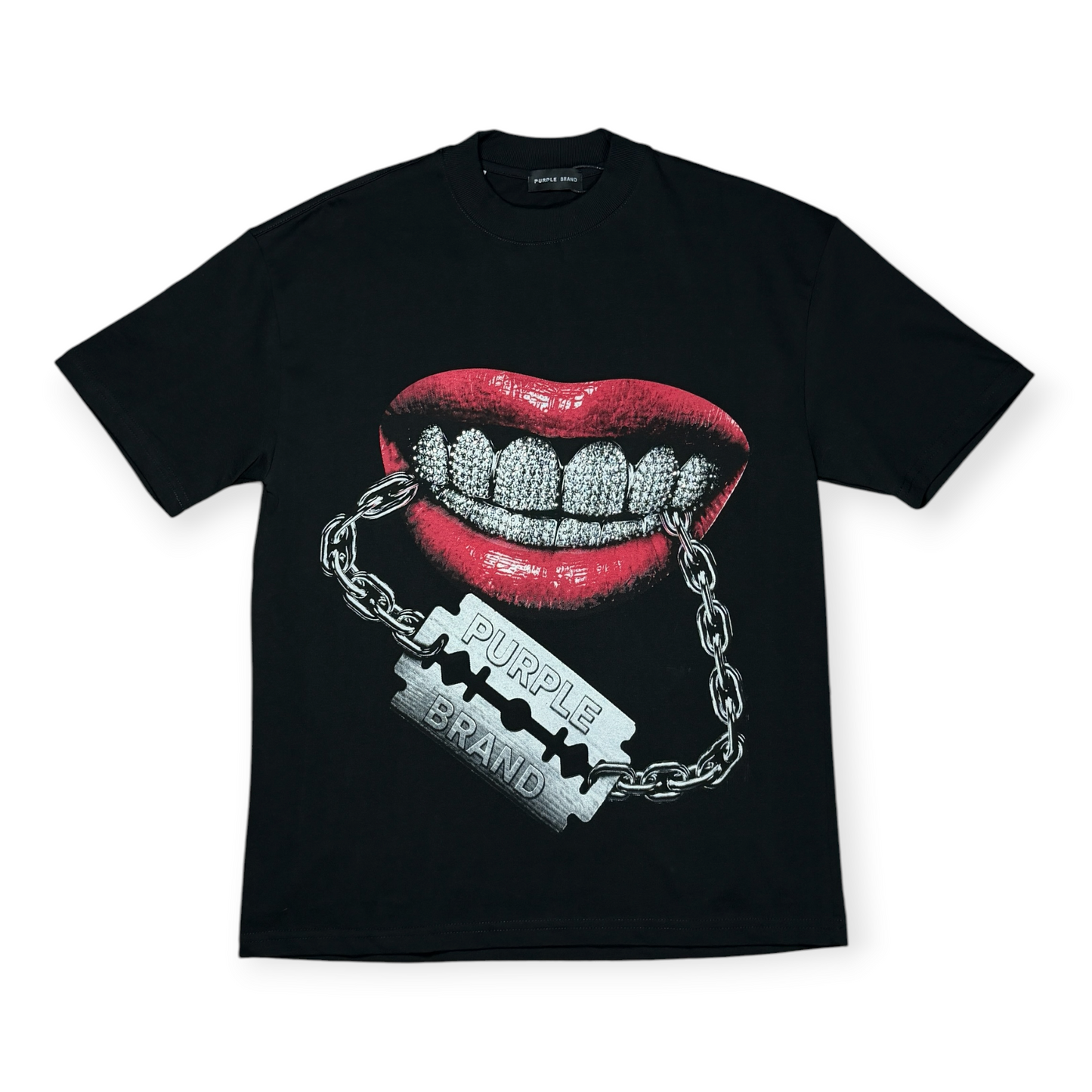 CAMISETA PURPLE BRAND LIPS PIEDRAS NEGRA