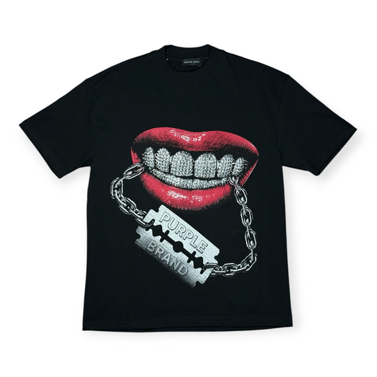 CAMISETA PURPLE BRAND LIPS PIEDRAS NEGRA