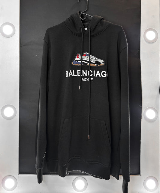 HOODIE BALENCIAGA NEGRO TENIS PELUCHE