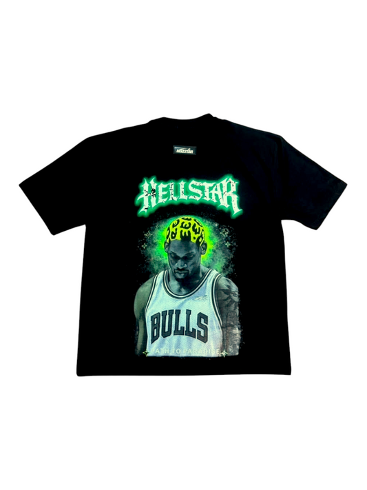 CAMISETA HELLSTAR DENIS RODMAN NEGRA NEON