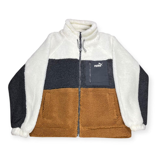 CHAQUETA PUMA NEGRO BLANCO PELUCHE