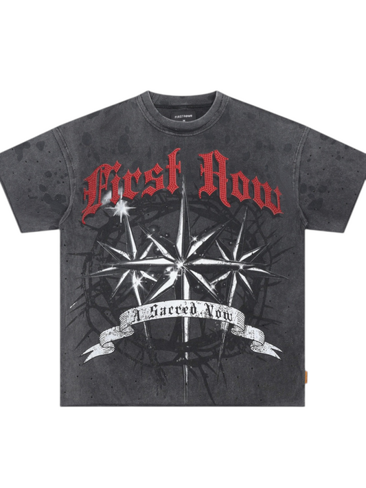 CAMISETA FIRST ROW  STAR NEGRA