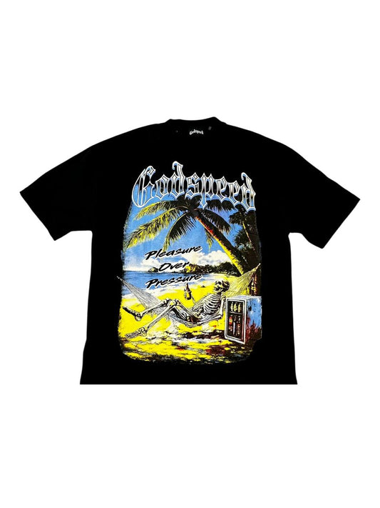 CAMISETA GODSPEED PLEASURE  OVER NEGRA