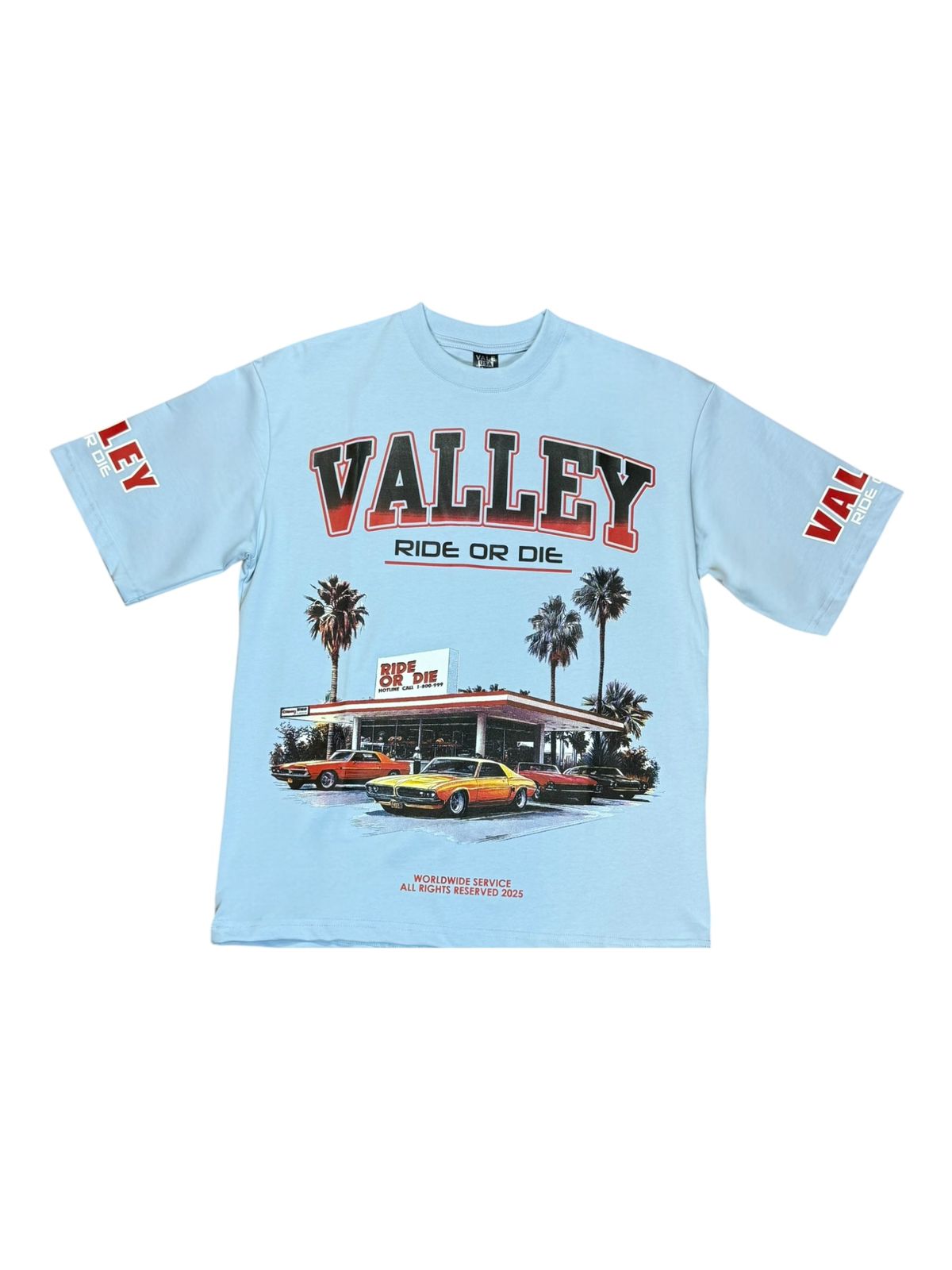 CAMISETA VALEY RIDE OR DIE AZUL