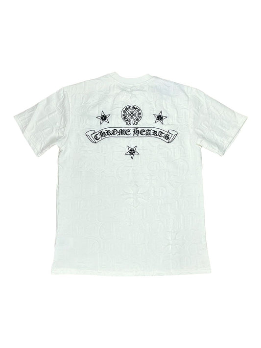 CAMISETA CHROME HEARTS REPUJADA BLANCA