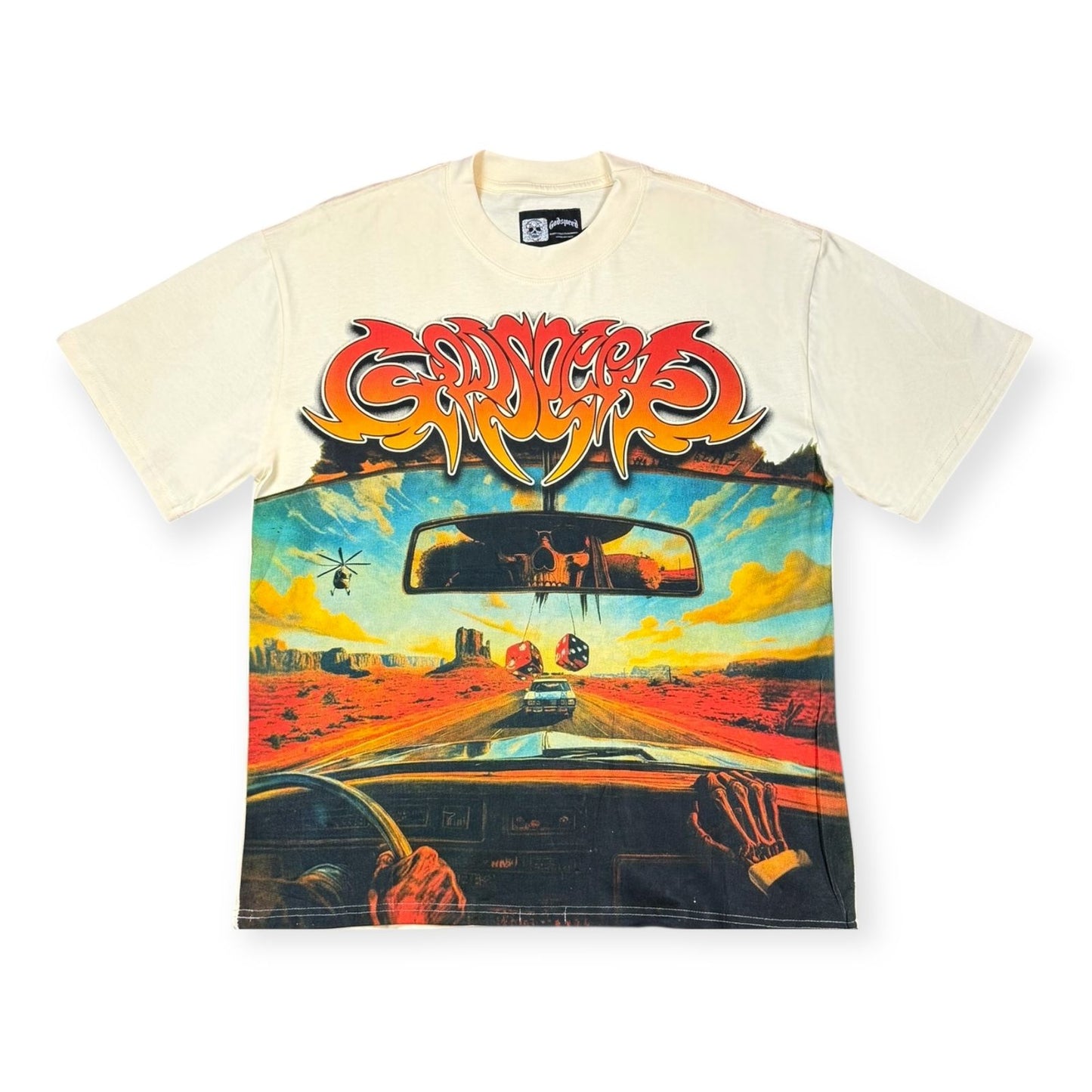 CAMISETA GODSPED CAR OESTE BEIGE