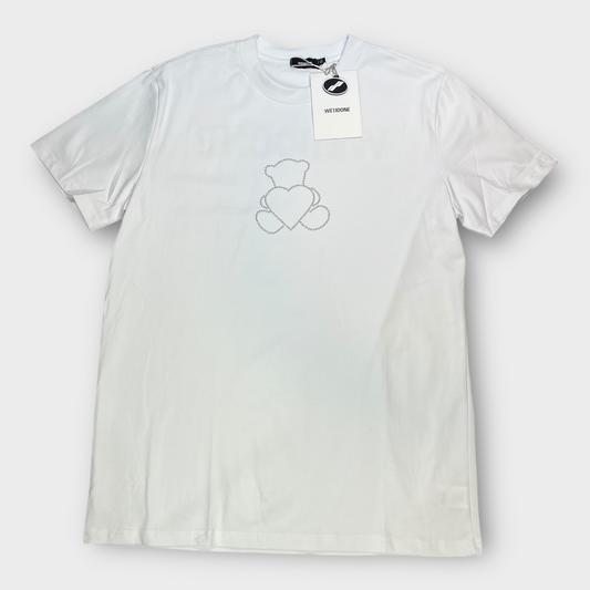 CAMISETA WE11DONE OSO PIEDRAS BLANCA