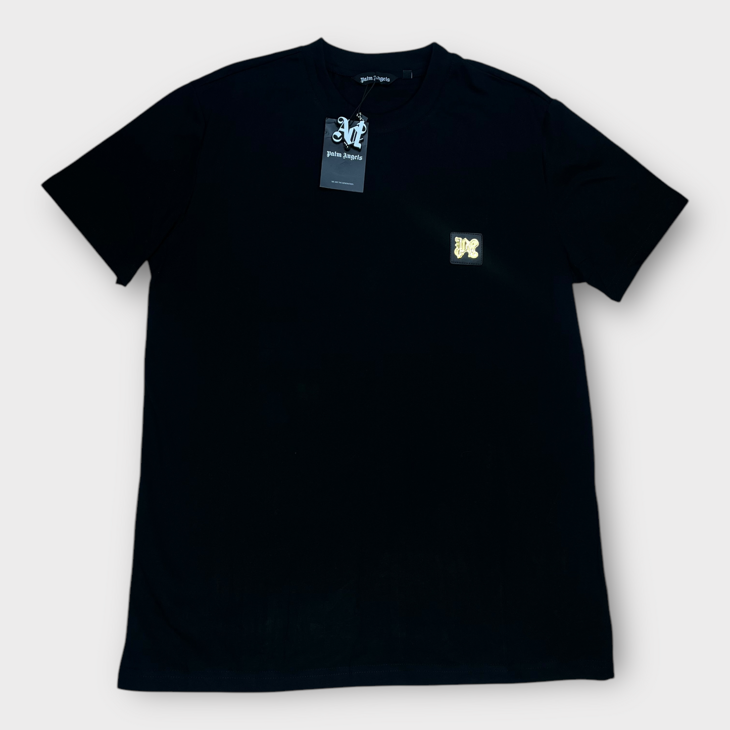 CAMISETA PALM ANGELS LOGO FLAMAS NEGRA