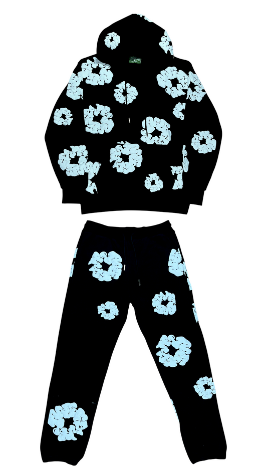 CONJUNTO DENIM TEARS NEGRO/BLANCO