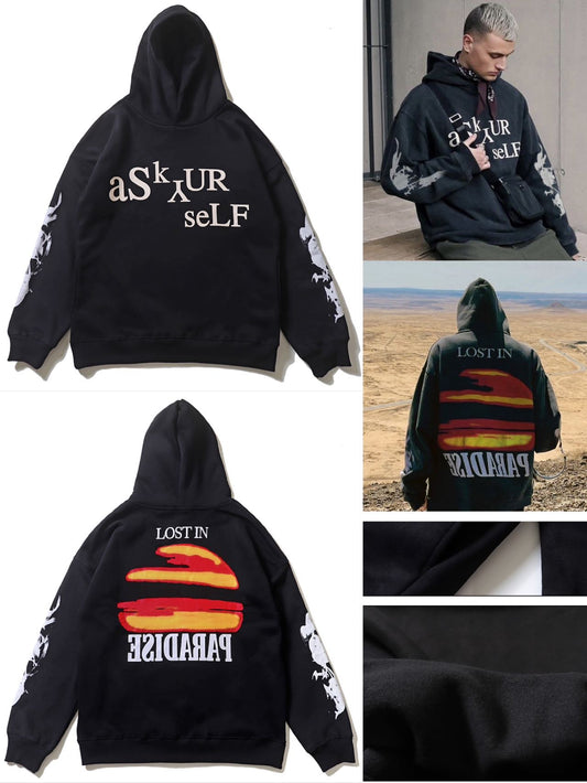 HOODIE ASKYURSELF LOST IN PARADISE NEGRO